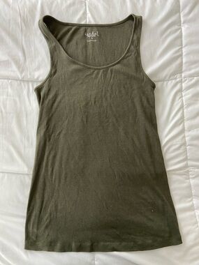 Maternity Olive Green Tank Top - Classic Women's Scoop Neck